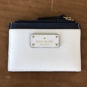 Kate Spade White and Navy Cardholder/ Coin…